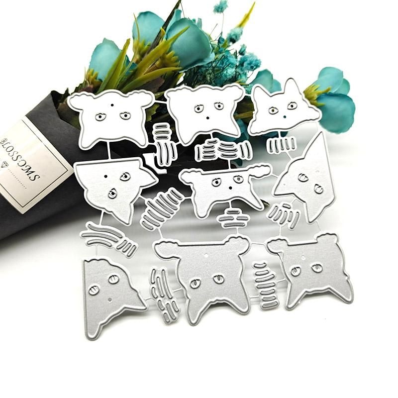 1pc Metal Cutting Dies Cut Mold Animal Cute Cat Decoration Scrapbook Paper Craft Knife Mould Blade Punch Stencils4