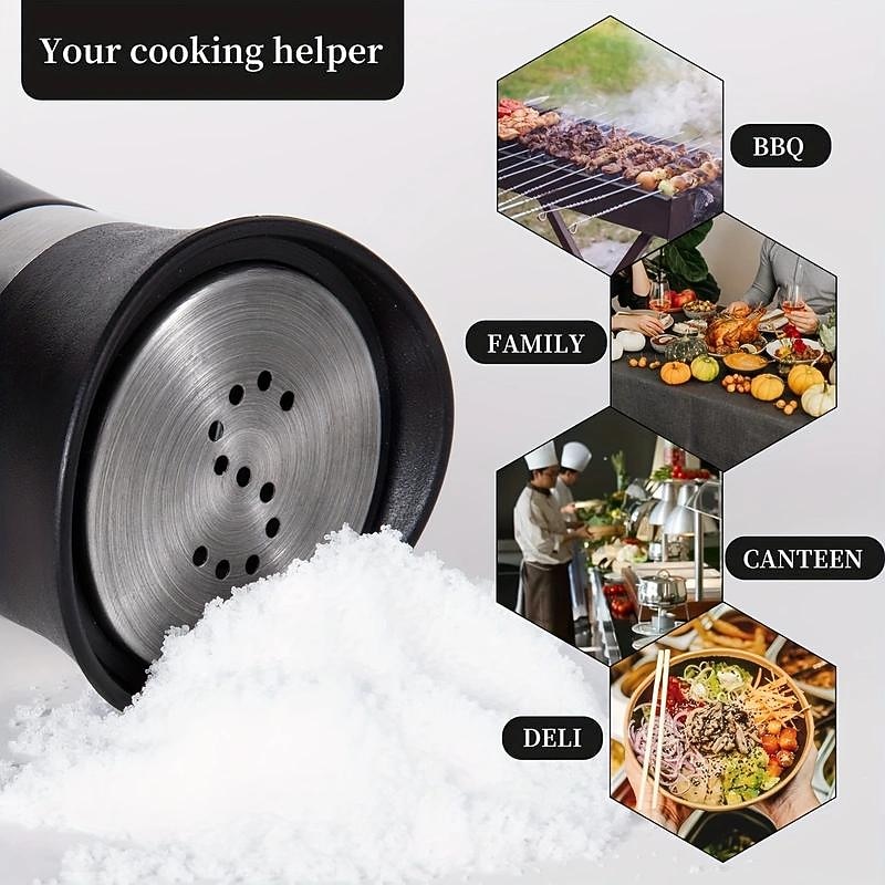 2pcs Refillable Salt & Pepper Shakers Set - Stainless Steel Lid Container for Home, Restaurant, and Picnic - 3.4oz Kitchen Accessories4
