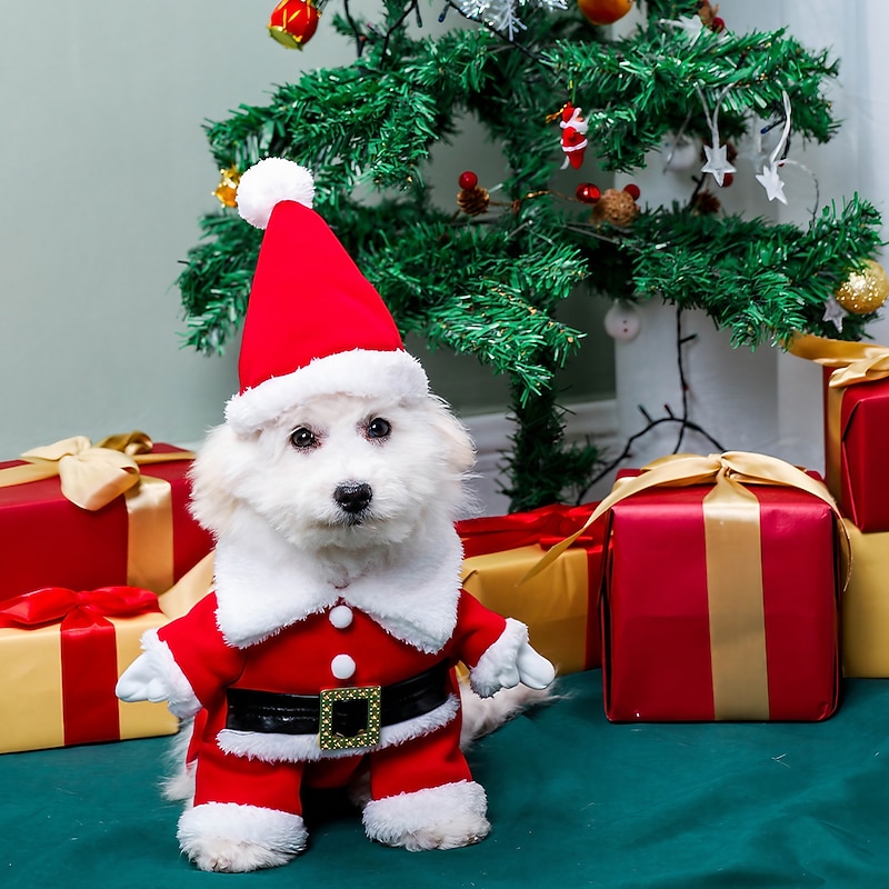 Dog Christmas Outfit Pet 3D Christmas Clothes Dog Clothes Funny Standing Pomeranian Transformations Pet Clothes