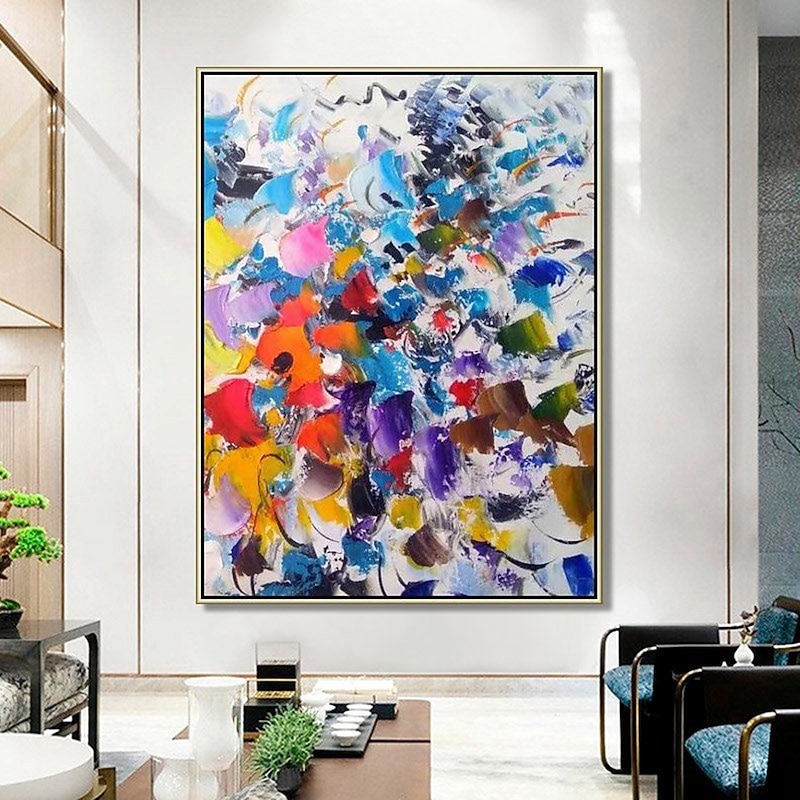 Oil Painting 100% Hand Painted Oil Painting Handmade Wall Art Abstract painting Original painting Hand painted Colorful canvas art Wall Art painting Decor Rolled Canvas No Frame Unstretched