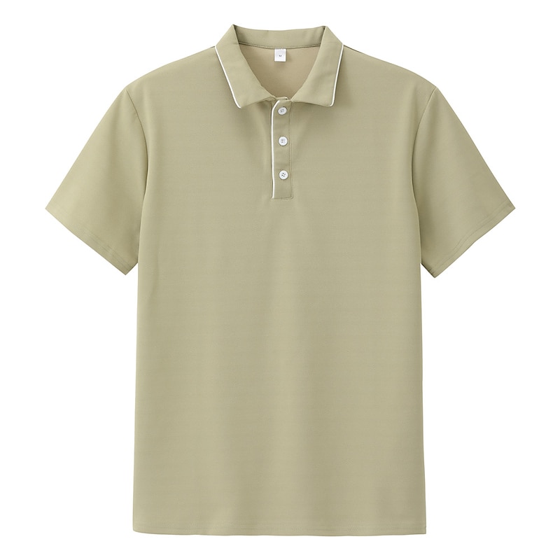 Men's Polo Shirts Button Up Polos Casual Sports Lapel Short Sleeve Fashion Basic Plain Buttons Summer Regular Fit Light Green Dark Blue Light Blue Polo Shirts2