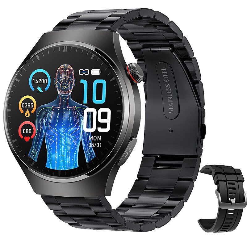 iMosi MT200 Smart Watch 1.43 inch Smartwatch Fitness Running Watch Bluetooth ECG+PPG Temperature Monitoring Pedometer Compatible with Android iOS Women Men Long Standby Hands-Free Calls Waterproof IP