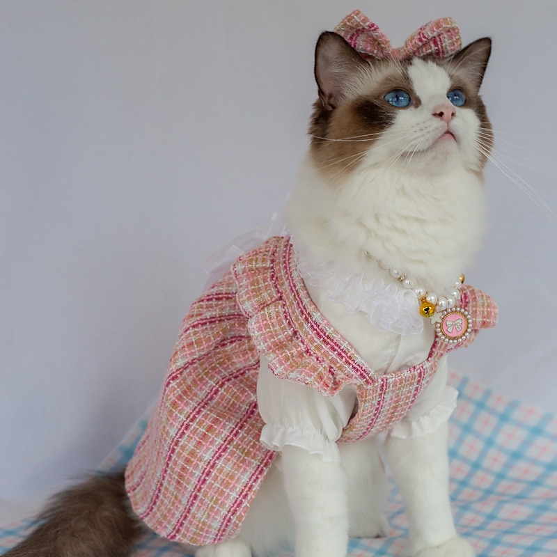 Dog Cat Dress T-shirts Fashion Cute Winter Soft Washable Comfortable Outdoor Party Casual Daily Dog Clothing for Bichon Frise Poodle Pomeranian Baby Pet Papillon