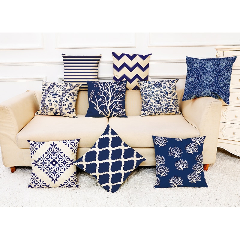 Geometric Art Double Side Cushion Cover 9PC Soft Decorative Square Throw Pillow Cover Cushion Case Pillowcase for Bedroom Livingroom Superior Quality Machine Washable Indoor Cushion for Sofa Couch Bed Chair3