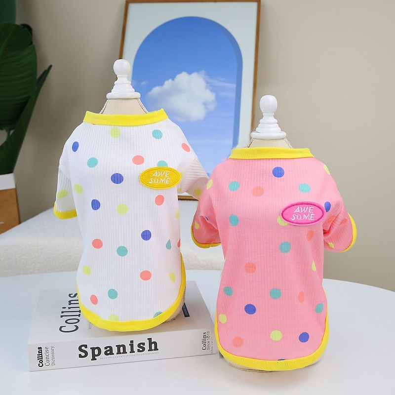 Dog Cat Shirt / T-Shirt Fashion Casual Winter Breathable Soft Washable Comfortable Bed Casual Daily Dog Clothing for Pomeranian Baby Pet Papillon Small3