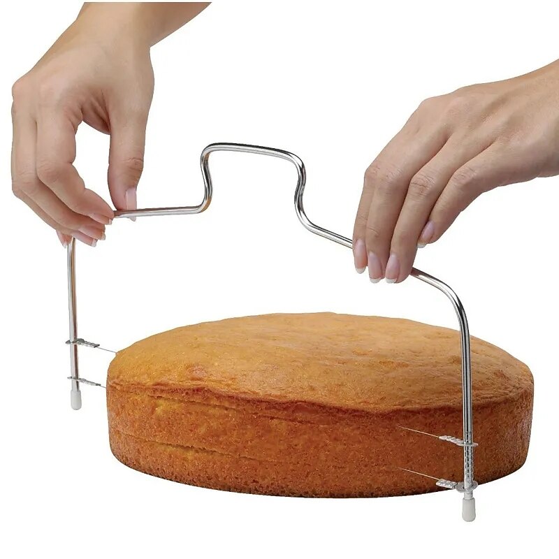 Double Wire Cake Cutter Slicer Adjustable 2 Line Stainless Steel DIY Butter Bread Divider Pastry Knife Kitchen Baking Tools3