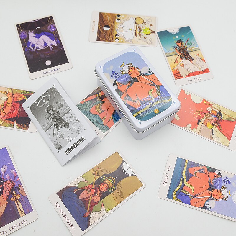 Waite Iron Box Tarot Card Set Card Board Game All English Gold Stamping Oracle Card Paper Instructions Girl Emotions4
