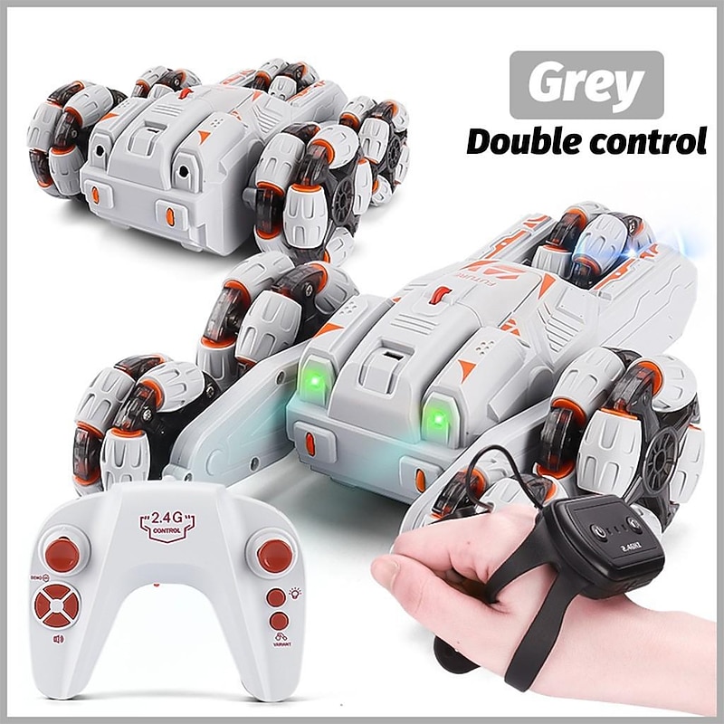 Electric Remote Control Five Wheel Swing Arm Drift Stunt Car Colorful Lighting Music Gesture Sensing Remote Control Car