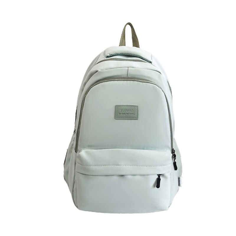 Men's Women's Minimalist Light Grey Backpack with Multiple Compartments - Perfect for School, Work, and Travel2