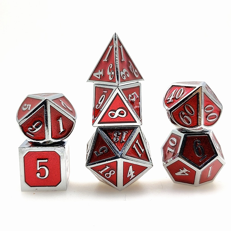 Metal Dice COC Running Group DND Dragon and Dungeon Polyhedron Seven Dice Set4