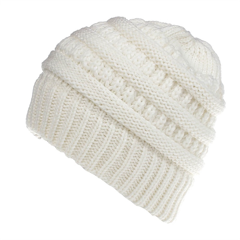 Women's Warm and Stylish with this Brimless Thermal High Bun Ponytail Winter Beanie Hat2