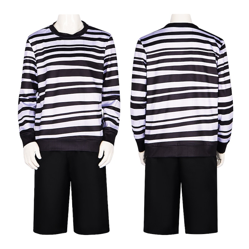 Gothic Horror Pugsley Dark Academia Pants T-shirt Cosplay Costume Movie Cosplay for Men's Adults' Carnival Children's Day Masquerade