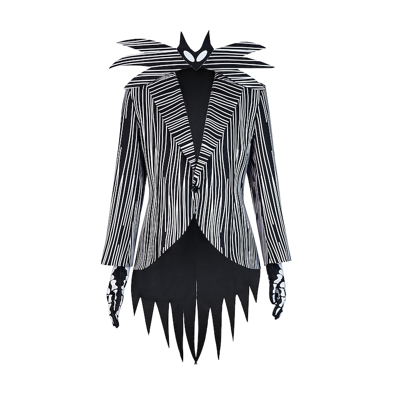 Jack Skellington Coat Pants Cosplay Costume Men's Movie Cosplay Vacation Holiday Jacket + bow tie + gloves Jacket + bow tie + gloves + pants Coat Pants Gloves Christmas Halloween Carnival Polyester3