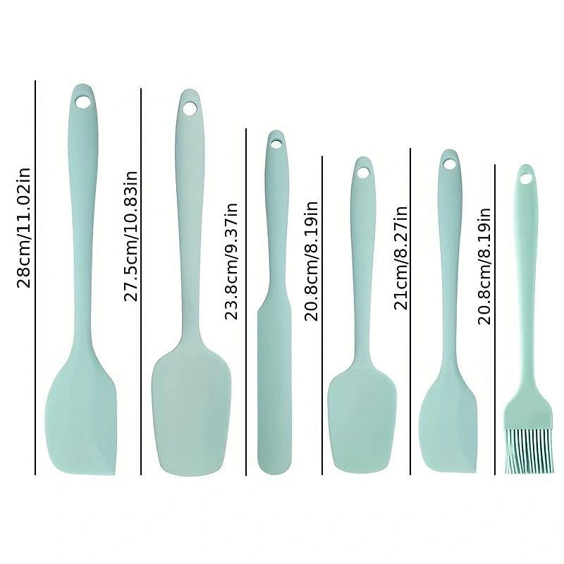 6pcs, Large and Small Silicone Spatulas, Oil Brush, and Long Macaron Spatula - Essential Baking Supplies for Cakes, Cheese, and More2
