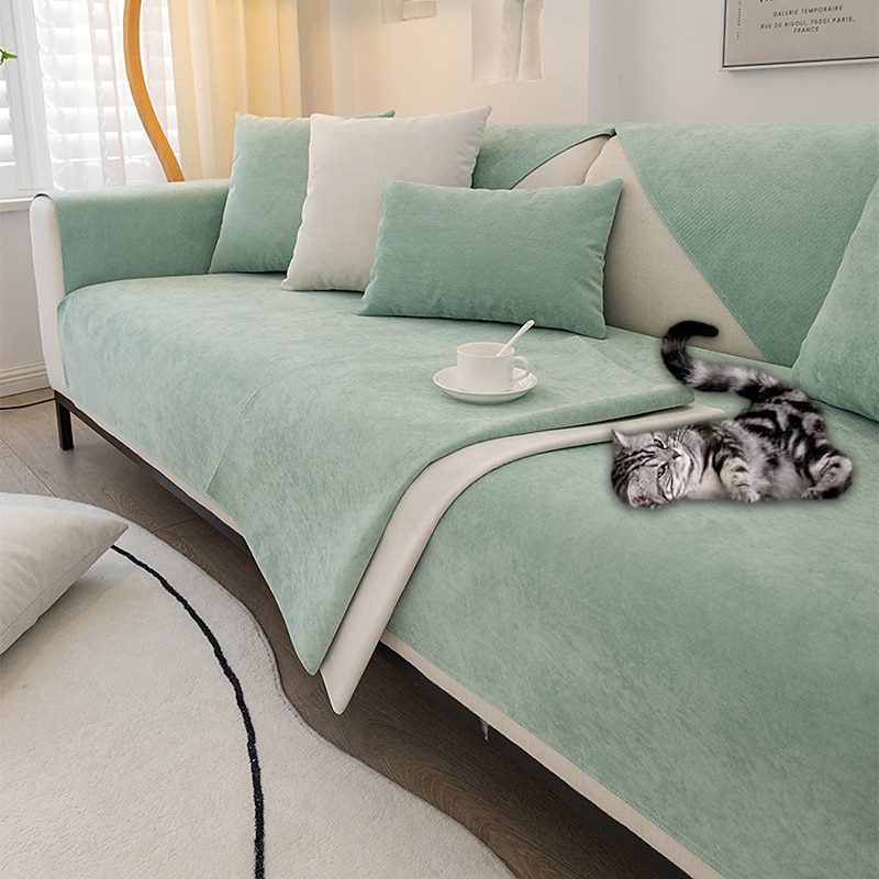 Waterproof Sofa Slipcover Sofa Seat Cover Sectional Couch Covers Sage Green,Furniture Protector Anti-Slip Couch Covers for Dogs Cats Kids(Sold by Piece/Not All Set)2