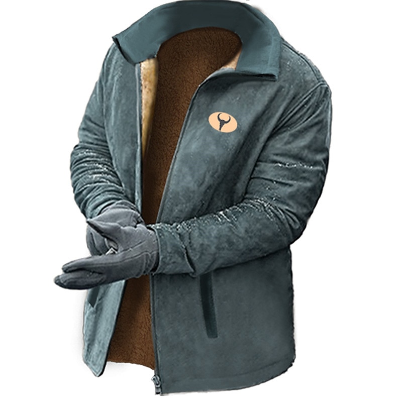 Men's Graphic Cowboy Sweatshirts Zip Sweatshirt Fleece Jacket Outerwear Long Sleeve Sweatshirt Stand Collar Daily Casual Vintage Retro Vacation Holiday Going out Fleece Winter4