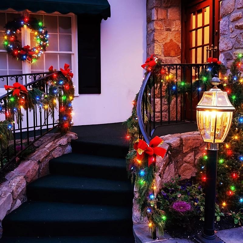 Solar String Light Multi-Colored, Christmas Solar Powered With 8 Modes Waterproof Copper Wire Fairy Lights for Bedroom Patio Garden Tree Party Yard Decoration Lighting Decoration for Balcony, Xmas,4