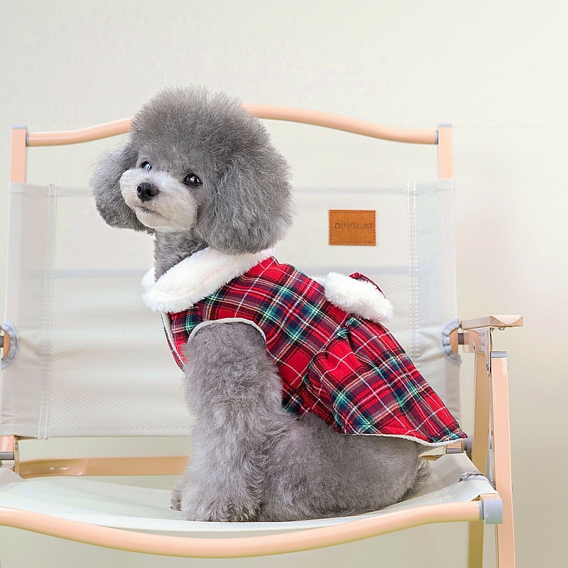 Dog Cat Dress Party Sweet Style Winter Breathable Soft Washable Comfortable Christmas Outdoor Casual Daily Dog Clothing for Bichon Frise Pomeranian Baby Pet Papillon Small3