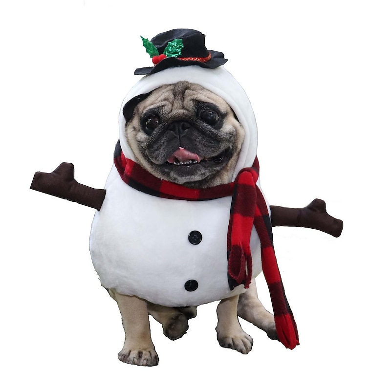 Dog Christmas Outfit Pet change costume funny funny snowman upright dog cat clothes cute Bagobi bear Teddy Shiba Inu