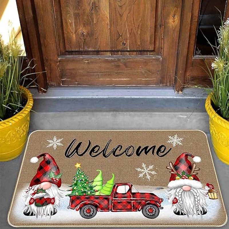 Christmas Entrance Door Floor Mat Bathroom Mat Bathroom Water Absorbing Foot Mat Cartoon Car Floor Mat