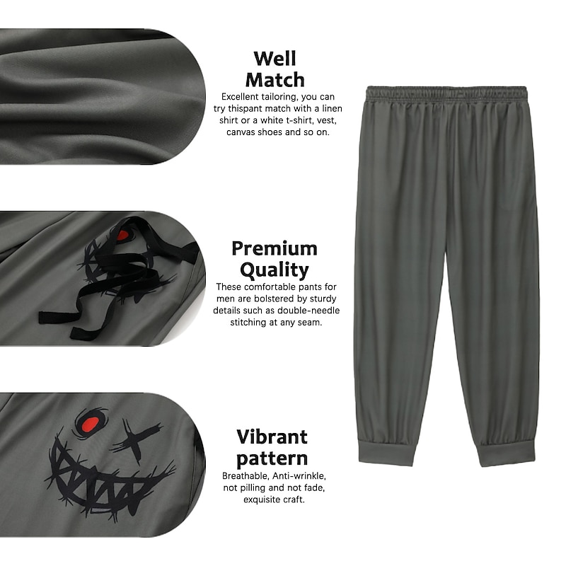 Men's Sweatpants Joggers Trousers Drawstring Elastic Waist 3D Print Abstract Graphic Prints Comfort Sports Outdoor Casual Daily Cotton Blend Streetwear Designer Black Yellow Micro-elastic3