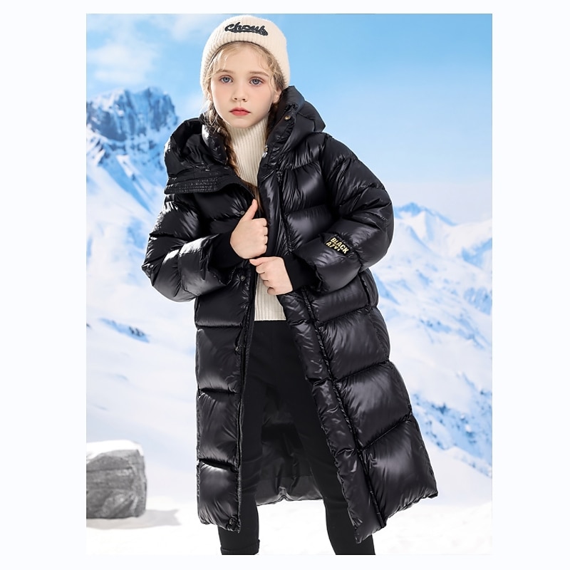 Kids Girls' Down Coat Puffer Jacket Kids Puffer Jacket Active Zipper School Coat Outerwear 4-13 Years Spring Black3