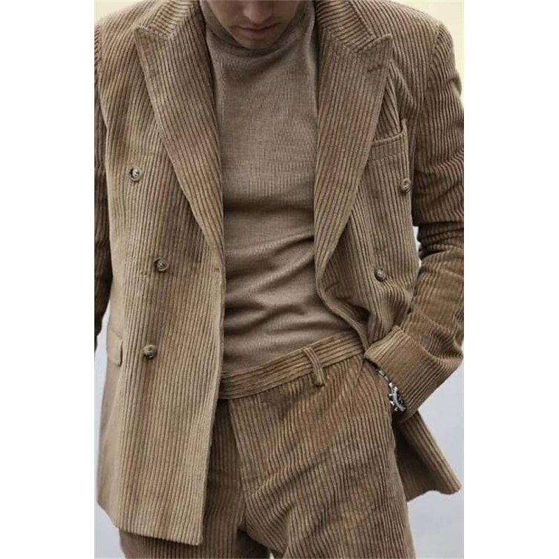 Men's Wedding Suits Peak Light Blue Black Casual Solid Colored Tailored Fit 2 Piece Double Breasted Six-buttons4