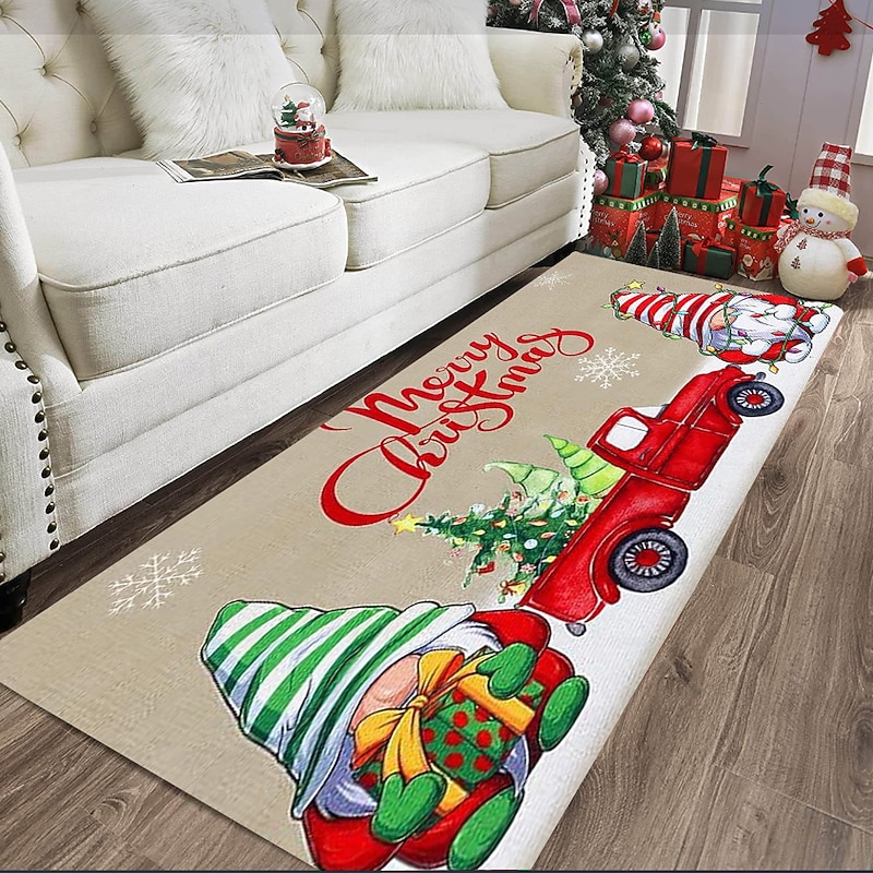Christmas Decorations Xmas Area Rug Gnomes Non Slip Floor Mat Bedside Livingroom Bedroom Indoor Outdoor3
