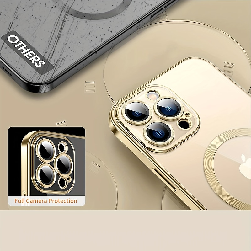 Phone Case For iPhone 15 14 Pro Max Plus 13 12 11 Pro Max iPhone 13 12 11 Pro Max SE X XR XS Max 8 7 Back Cover Translucent Camera Lens Protector Support Wireless Charging TPU4