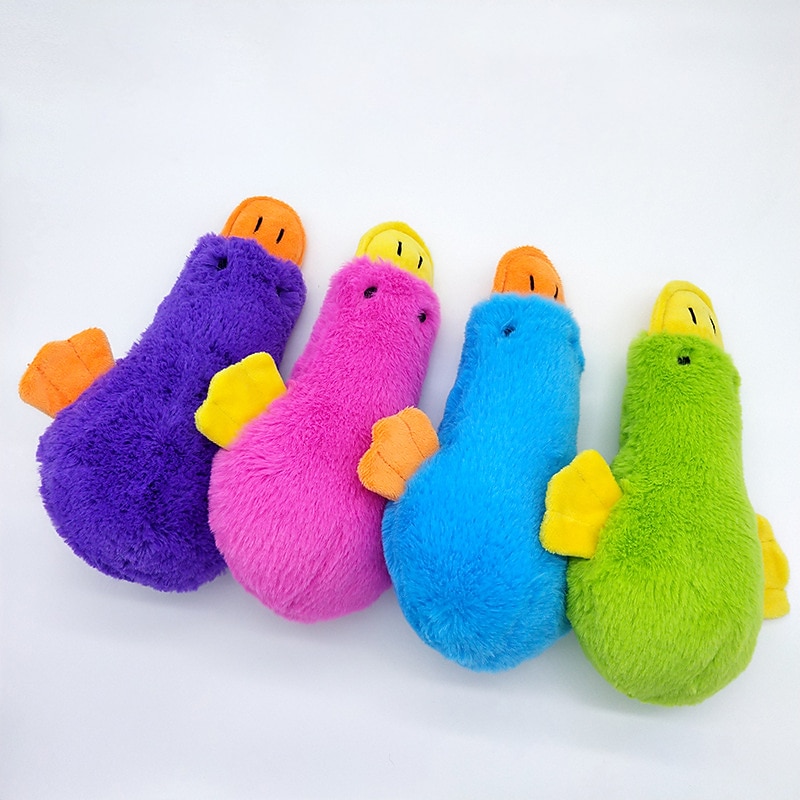 Pet dog vocalization toy plush duck bite resistant grinding teeth clean teeth educational teddy interactive training dog toy4