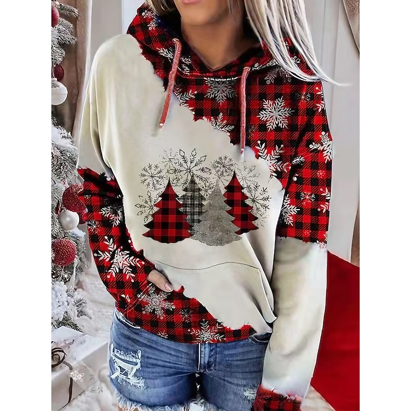 Christmas Hoodie Pullover Funny Christmas Hoodie Print 3D Front Pocket Graphic For Couple's Men's Women's Adults' Christmas Carnival Masquerade 3D Print Party Festival