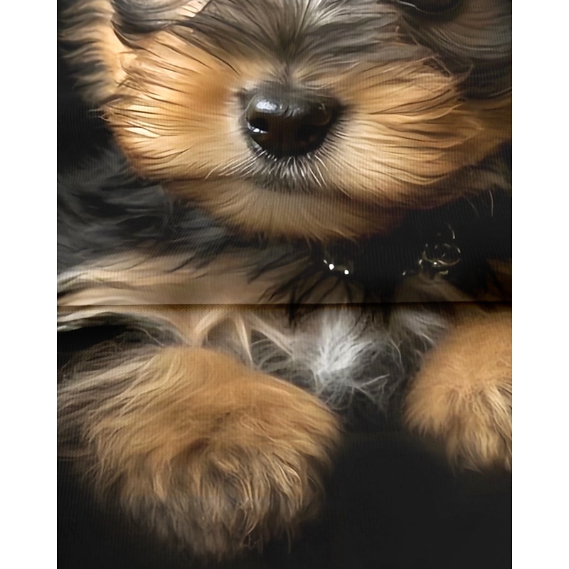 Women's T Shirt Basic Dog Print Short Sleeve Regular Tops Round Neck Daily Weekend Black4