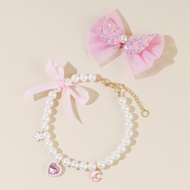 Necklace Hair Clip Jewelry Handcrafted Scarf Love Bow Adjusted Two-Piece Set Of Bows4