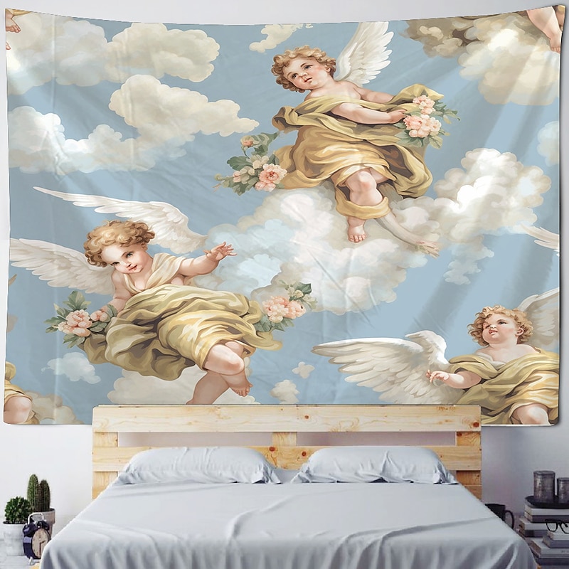 Renaissance Angel Hanging Tapestry Wall Art Large Tapestry Mural Decor Photograph Backdrop Blanket Curtain Home Bedroom Living Room Decoration4