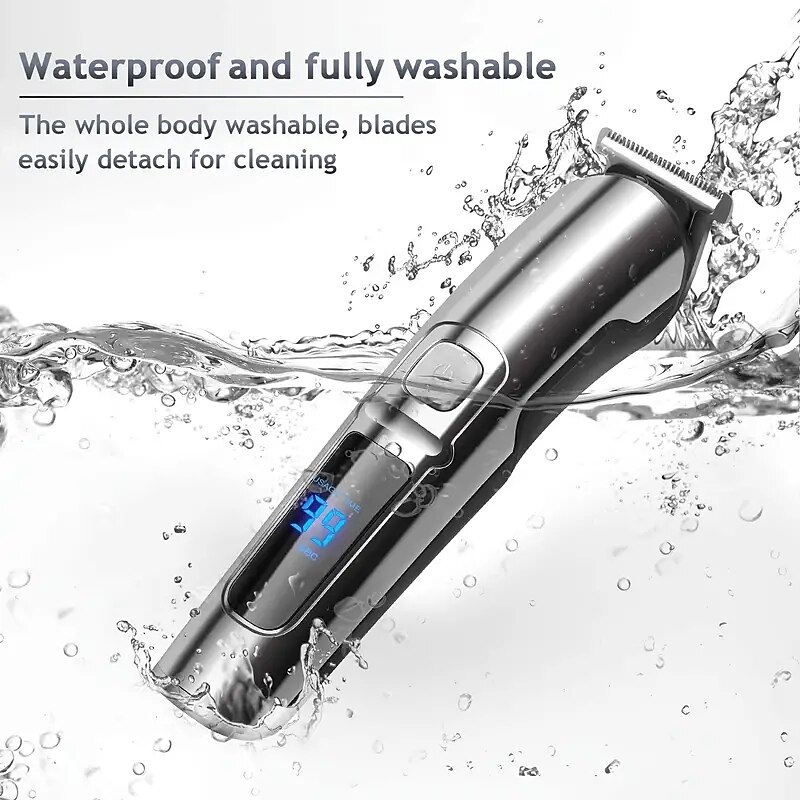 Hair Clipper Waterproof Beard Trimmer for Men - Includes Nose Hair Trimmer Body Shaver and Grooming Kit - Perfect Gift for Father's Day3