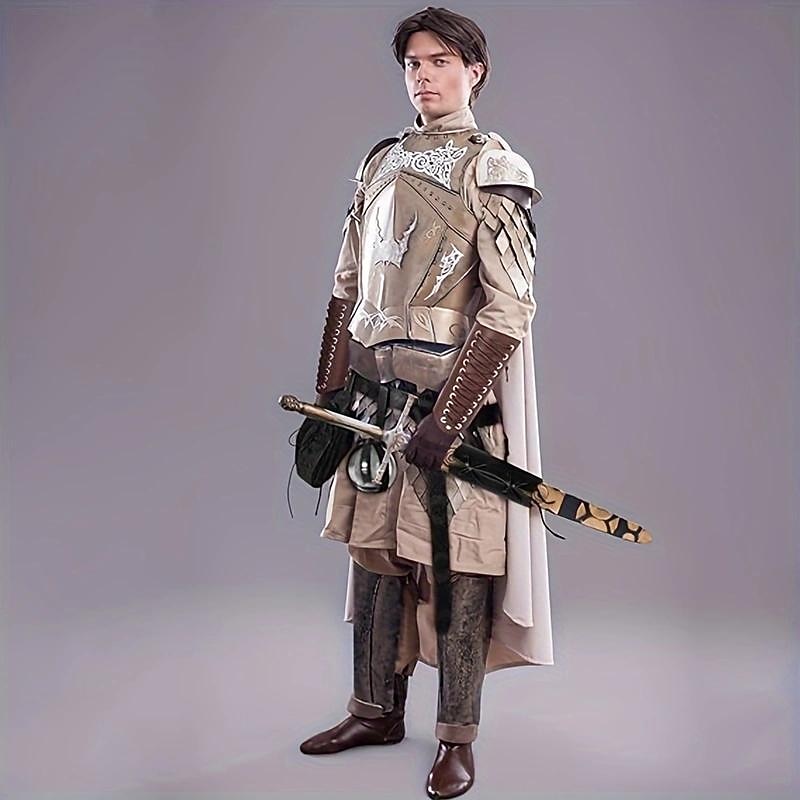 5pcs Medieval Renaissance Belt Set Viking PU Leather Belt & Pouch & Arm Guard & Dagger Cover LARP Halloween Cosplay Costume Props Party Decors Photography Props Stage Performance Accessories4