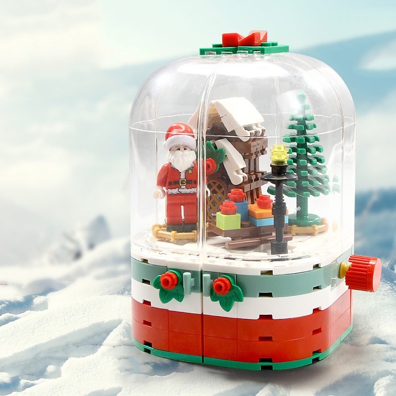 Festival Tree Building Blocks Rotating Lights Music Creative Decorations Children's Puzzle Assembly Festival Gifts3