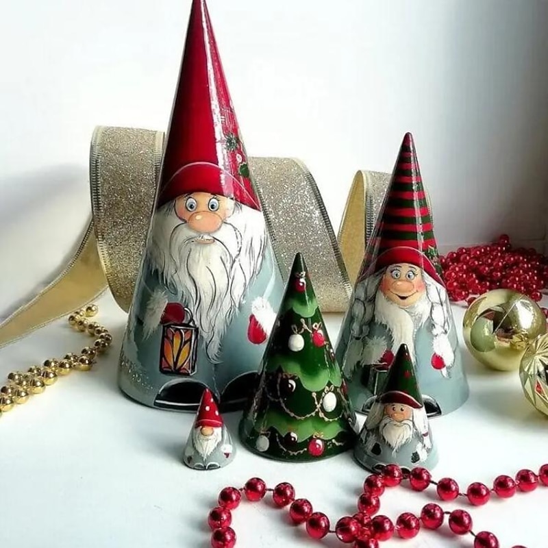 Christmas Handmade Scandinavian Gnome Wooden Nesting Dolls, Adorable Stocking Stuffers for Kids, Festive Xmas Decorations for Holiday Cheer4