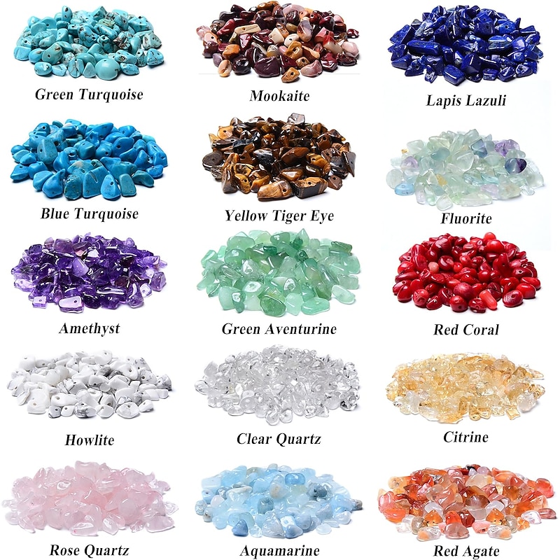 Natural Chip Stone Beads About Irregular Gemstones Healing Crystal Loose Rocks Bead Hole Drilled DIY for Bracelet Jewelry Making3