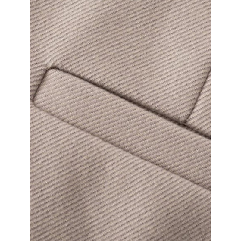 Women's Dress Pants Fleece Pants Straight Fashion Streetwear Full Length High Waist Plain Pocket High Cut Comfort Breathability Soft Micro-elastic Office Work Apricot Black Coffee Fall Winter3