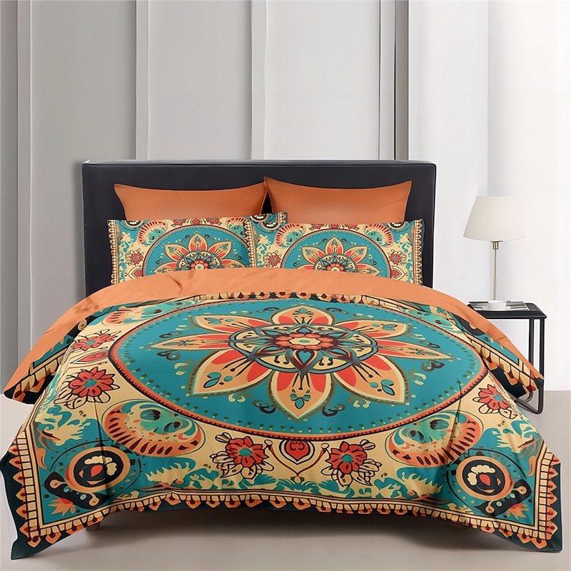 Bohemian mandala  Cotton Bedding Set Lightweight And Soft 2/3 Piece Set Suitable For Adults And Children Cotton Bedding SetKing Queen Duvet Cover4