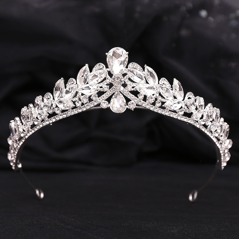 Crown Tiaras Headbands Headpiece Rhinestone Alloy Wedding Cocktail Luxury Elegant With Crystals Headpiece Headwear