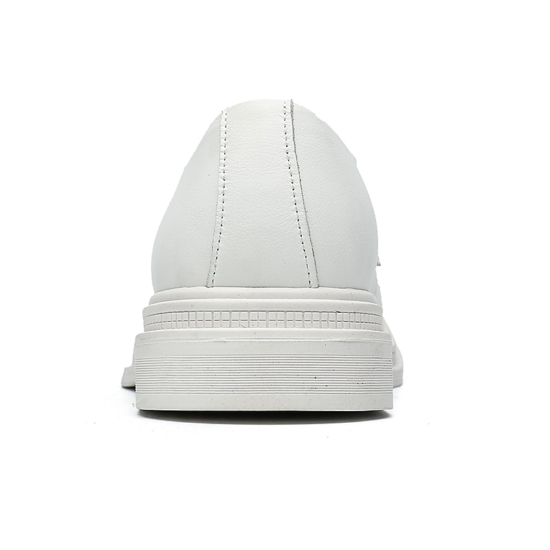 Men's White Faux Leather Oxford Shoes with Perforated Design, Lace-Up Closure, Comfortable Sole, Casual and Smart Casual Style4