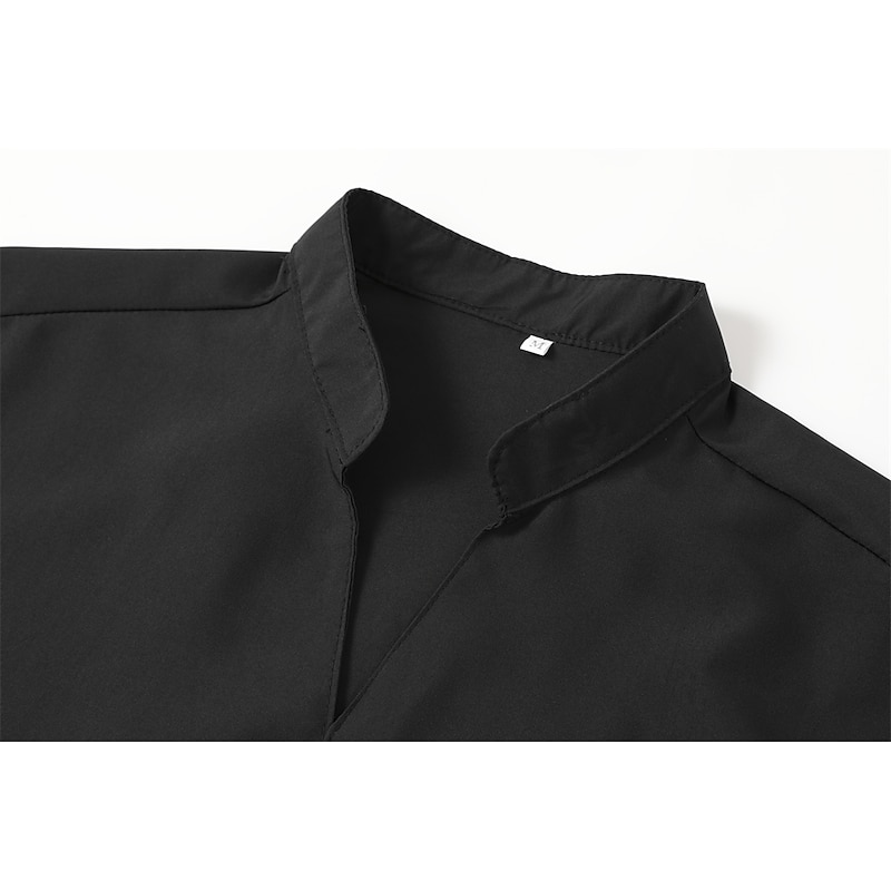 Men's Summer Shirt Casual Shirt Black White Wine Dark Navy Blue Long Sleeve Plain V Neck Street Vacation Sexy Clothing Apparel Fashion Shirts Leisure2