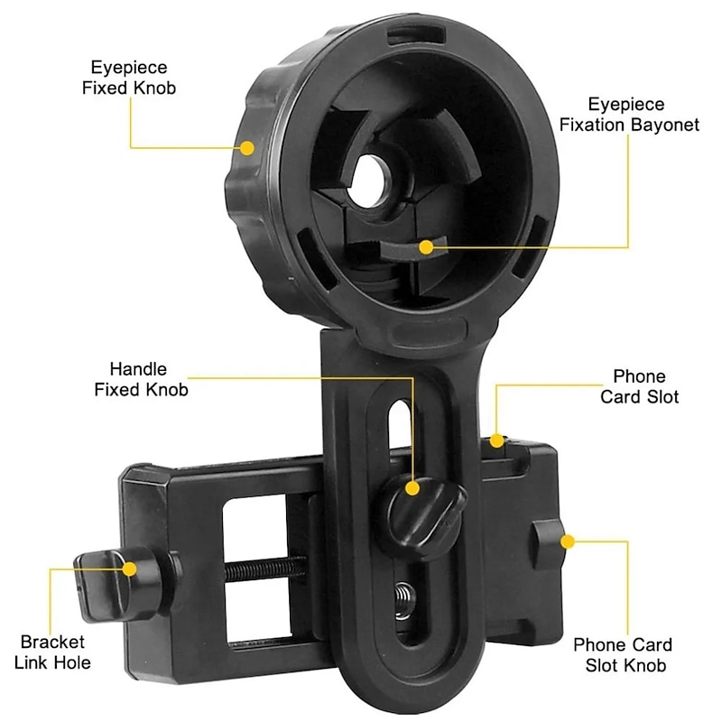 Universal Phone Lens Photography Adapter Mount Adjustable Phone Clip Bracket Telescope Phone Adapter for Binoculars Monocular2