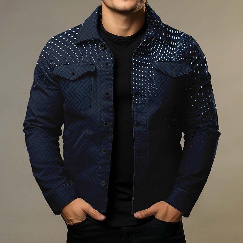 Men's Optical Illusion Geometric Pattern Shirt Shirt Jacket Overshirt Long Sleeve Fashion Streetwear Designer Outdoor Casual Daily Fall & Winter Turndown Print Black Navy Blue Purple Brown Green2