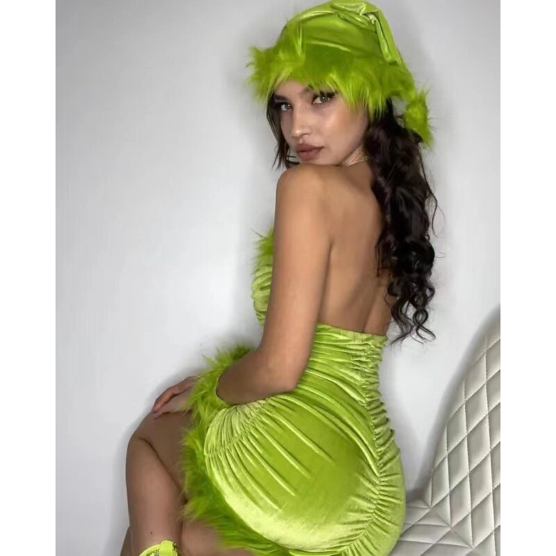 Christmas Trees Sexy Costumes Fancy Christmas Dress Santa Suits Cosplay Costumes Women's Christmas Cosplay Costume Adults' Christmas Masquerade Christmas Party Dress Hat2