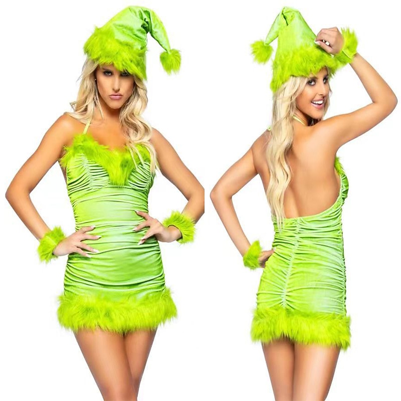 Christmas Trees Sexy Costumes Fancy Christmas Dress Santa Suits Cosplay Costumes Women's Christmas Cosplay Costume Adults' Christmas Masquerade Christmas Party Dress Hat