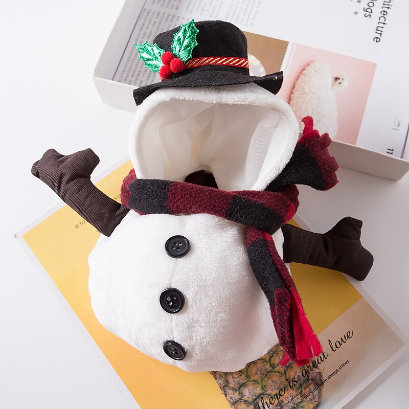 Dog Christmas Outfit Pet change costume funny funny snowman upright dog cat clothes cute Bagobi bear Teddy Shiba Inu3