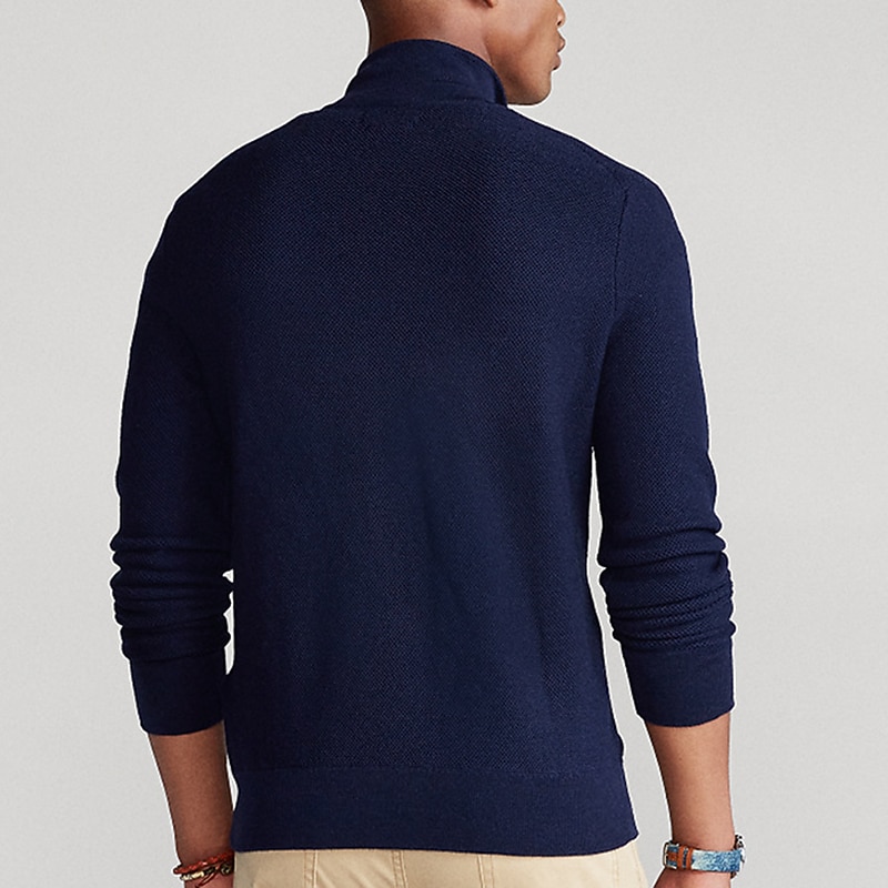 Men's Cardigan Sweater Zip Sweater Knitted Cardigan Ribbed Knit Regular Pocket Knitted Plain Stand Collar Warm Ups Modern Contemporary Daily Wear Going out Clothing Apparel Winter Dark Blue Gray S M L4